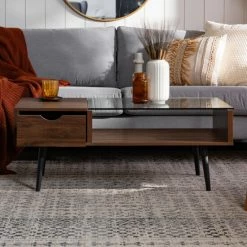 Top 10 👏 Middlebrook Designs Middlebrook Saltaro Glass Top Coffee Table Dark Walnut 🤩