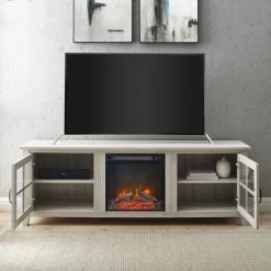 Alternative view of New 🔥 Middlebrook Designs Middlebrook Dornbirn 70-inch Fireplace TV Console Dark Walnut 💯