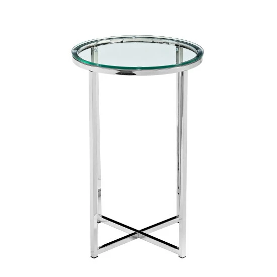 Brand new ๐ Middlebrook Designs Middlebrook Helbling Modern Round Side Table Chrome / Glass ๐ 5 Brand new ๐ Middlebrook Designs Middlebrook Helbling Modern Round Side Table Chrome / Glass ๐ - Image 3