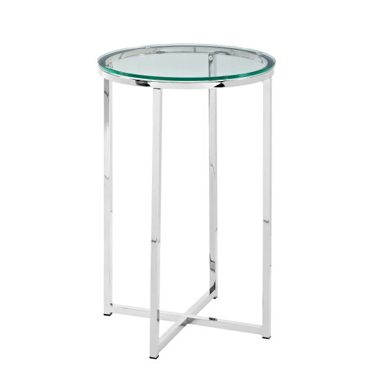 Brand new ๐ Middlebrook Designs Middlebrook Helbling Modern Round Side Table Chrome / Glass ๐ 6 Brand new ๐ Middlebrook Designs Middlebrook Helbling Modern Round Side Table Chrome / Glass ๐ - Image 4