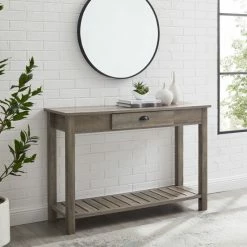 Alternative view of Coupon ✨ Middlebrook Designs 48-inch Rustic Farmhouse Entry Table Grey Wash 🎁