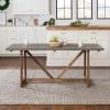Promo 💯 Middlebrook Designs Middlebrook Solid Wood 72-inch Farmhouse Trestle Dining Table Grey / Brown 🔥 -Middlebrook Sales unnamed file 112