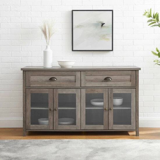 Promo 🔥 Middlebrook Designs Middlebrook 52-inch 2-Drawer, Glass Door Sideboard Rustic Oak ✔️ 4 Promo 🔥 Middlebrook Designs Middlebrook 52-inch 2-Drawer, Glass Door Sideboard Rustic Oak ✔️ - Image 2