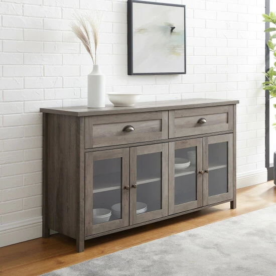 Promo 🔥 Middlebrook Designs Middlebrook 52-inch 2-Drawer, Glass Door Sideboard Rustic Oak ✔️ 5 Promo 🔥 Middlebrook Designs Middlebrook 52-inch 2-Drawer, Glass Door Sideboard Rustic Oak ✔️ - Image 3