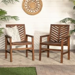Cheap 🤩 Middlebrook Designs Middlebrook Elephant Point Acacia Wood Chevron Chair, Set Of 2 Grey Wash 😉