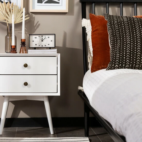 Outlet 🎉 Middlebrook Designs Middlebrook Mid-century Modern Solid Wood 2-drawer Nightstand Walnut 🎁 8 Outlet 🎉 Middlebrook Designs Middlebrook Mid-century Modern Solid Wood 2-drawer Nightstand Walnut 🎁 - Image 6