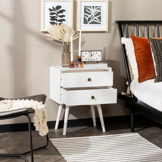 Outlet 🎉 Middlebrook Designs Middlebrook Mid-century Modern Solid Wood 2-drawer Nightstand Walnut 🎁 9 Outlet 🎉 Middlebrook Designs Middlebrook Mid-century Modern Solid Wood 2-drawer Nightstand Walnut 🎁 - Image 7