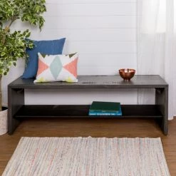 Buy 👏 Middlebrook Designs Middlebrook 58-inch Solid Wood Entry Bench With Lower Shelf Amber ⌛