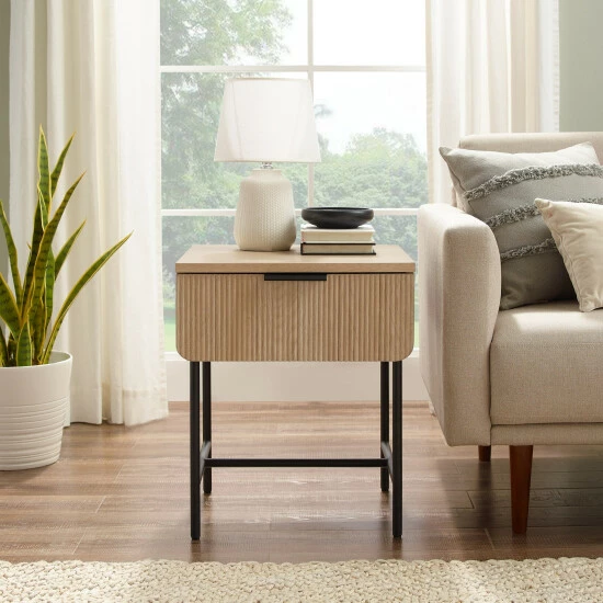 Discount ๐คฉ Middlebrook Designs Minimal Fluted-Door Side Table Coastal Oak/black ๐คฉ 3 Discount ๐คฉ Middlebrook Designs Minimal Fluted-Door Side Table Coastal Oak/black ๐คฉ