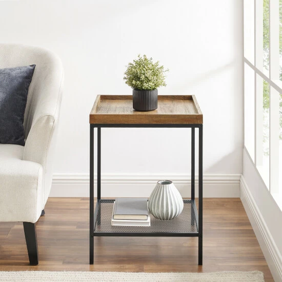 Budget ๐ฏ Middlebrook Designs Middlebrook Edelman Industrial Tray Top Side Table Grey Wash โจ 4 Budget ๐ฏ Middlebrook Designs Middlebrook Edelman Industrial Tray Top Side Table Grey Wash โจ - Image 2