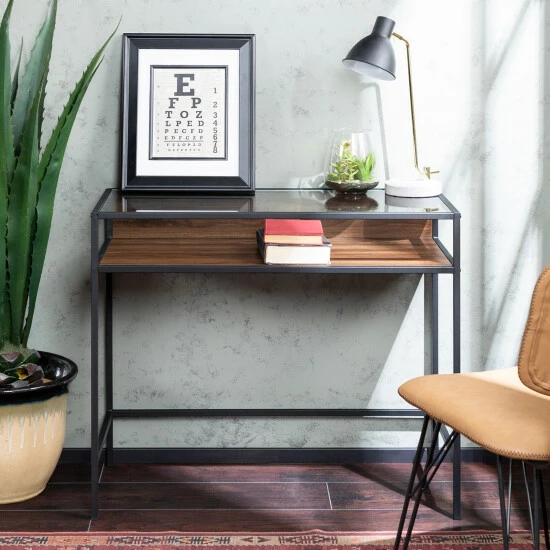Best deal ✨ Middlebrook Designs Middlebrook Geller Compact Desk With Glass Top Dark Walnut ✨ 3 Best deal ✨ Middlebrook Designs Middlebrook Geller Compact Desk With Glass Top Dark Walnut ✨