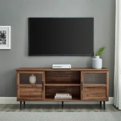 Best Pirce 🎉 Middlebrook Designs Middlebrook Jularbo 58-inch Split Panel 2-Door TV Console Rustic Oak 👏