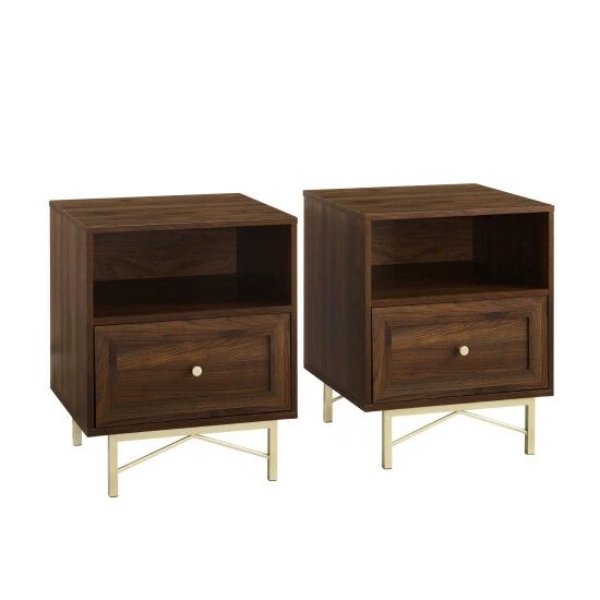 Best deal ⭐ Middlebrook Designs Middlebrook 1-Drawer Gold Base Nightstands, Set Of 2 Dark Walnut 🧨 5 Best deal ⭐ Middlebrook Designs Middlebrook 1-Drawer Gold Base Nightstands, Set Of 2 Dark Walnut 🧨 - Image 3