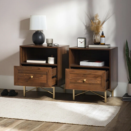 Best deal ⭐ Middlebrook Designs Middlebrook 1-Drawer Gold Base Nightstands, Set Of 2 Dark Walnut 🧨 7 Best deal ⭐ Middlebrook Designs Middlebrook 1-Drawer Gold Base Nightstands, Set Of 2 Dark Walnut 🧨 - Image 5