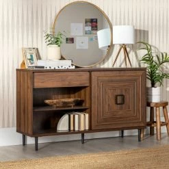 Buy ๐ Middlebrook Designs Middlebrook 52-inch Contemporary Sliding Door Sideboard Dark Walnut โค๏ธ