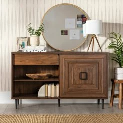 Alternative view of Buy 🎉 Middlebrook Designs Middlebrook 52-inch Contemporary Sliding Door Sideboard Dark Walnut ❤️