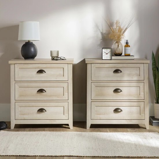 Best Sale ๐ Middlebrook Designs Middlebrook 3-Drawer Farmhouse Nightstands, Set Of 2 White Oak ๐ 4 Best Sale ๐ Middlebrook Designs Middlebrook 3-Drawer Farmhouse Nightstands, Set Of 2 White Oak ๐ - Image 2
