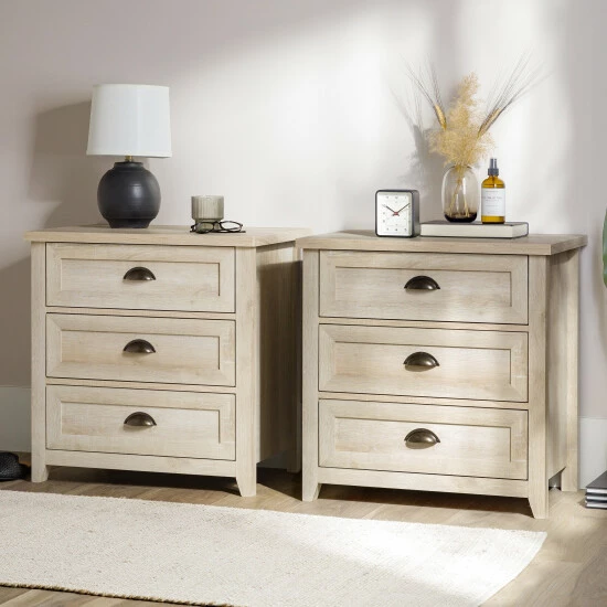 Best Sale ๐ Middlebrook Designs Middlebrook 3-Drawer Farmhouse Nightstands, Set Of 2 White Oak ๐ 5 Best Sale ๐ Middlebrook Designs Middlebrook 3-Drawer Farmhouse Nightstands, Set Of 2 White Oak ๐ - Image 3