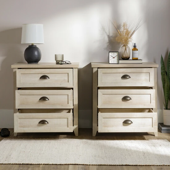 Best Sale ๐ Middlebrook Designs Middlebrook 3-Drawer Farmhouse Nightstands, Set Of 2 White Oak ๐ 6 Best Sale ๐ Middlebrook Designs Middlebrook 3-Drawer Farmhouse Nightstands, Set Of 2 White Oak ๐ - Image 4
