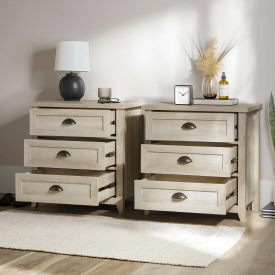 Best Sale ๐ Middlebrook Designs Middlebrook 3-Drawer Farmhouse Nightstands, Set Of 2 White Oak ๐ 7 Best Sale ๐ Middlebrook Designs Middlebrook 3-Drawer Farmhouse Nightstands, Set Of 2 White Oak ๐ - Image 5