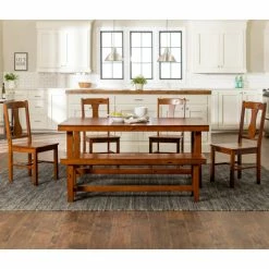 Alternative view of Discount 🌟 Middlebrook Designs Middlebrook 6-piece Wood Dining Set - Distressed Dark Oak 🌟
