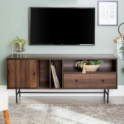 Alternative view of Cheapest 😍 Middlebrook Designs Middlebrook 60-inch Modern Storage TV Console Dark Walnut 🥰