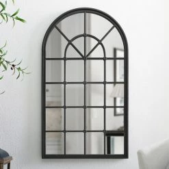 Deals ✨ Middlebrook Designs 50-inch Arched Windowpane Mirror Black ⭐