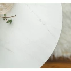 New ⭐ Middlebrook Designs Mace 16-inch Round C Table Gold / White Faux Marble 😉 -Middlebrook Sales unnamed file 1563