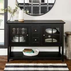 Best reviews of 🌟 Middlebrook Designs Middlebrook 52-inch Black Buffet Cabinet TV Console 🎉