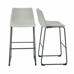 Outlet ⌛ Middlebrook Designs Middlebrook Prusiner 29-inch Faux Leather Bar Stool, Set Of 2 Stone Grey 🤩 -Middlebrook Sales unnamed file 172