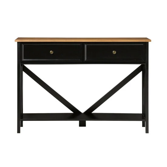 Outlet 🎉 Middlebrook Designs Middlebrook Rustic 2-Drawer Entry Table With Lower Shelf Black/rustic Oak 🎁 5 Outlet 🎉 Middlebrook Designs Middlebrook Rustic 2-Drawer Entry Table With Lower Shelf Black/rustic Oak 🎁 - Image 3