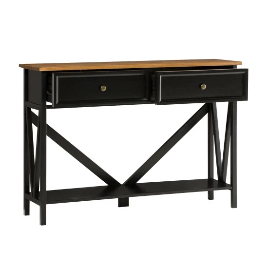 Outlet 🎉 Middlebrook Designs Middlebrook Rustic 2-Drawer Entry Table With Lower Shelf Black/rustic Oak 🎁 7 Outlet 🎉 Middlebrook Designs Middlebrook Rustic 2-Drawer Entry Table With Lower Shelf Black/rustic Oak 🎁 - Image 5