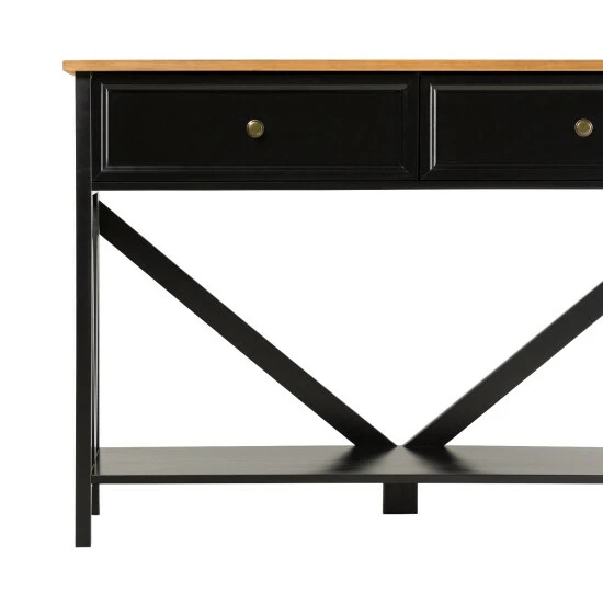 Outlet 🎉 Middlebrook Designs Middlebrook Rustic 2-Drawer Entry Table With Lower Shelf Black/rustic Oak 🎁 9 Outlet 🎉 Middlebrook Designs Middlebrook Rustic 2-Drawer Entry Table With Lower Shelf Black/rustic Oak 🎁 - Image 7