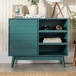 New 🎁 Middlebrook Designs Middlebrook Louvered Door Bar Cabinet Walnut 🥰