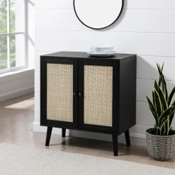 Brand new 🔥 Middlebrook Designs Middlebrook 30-inch Rattan 2-Door Accent Cabinet Black ✔️ -Middlebrook Sales unnamed file 1743