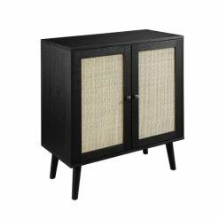 Brand new 🔥 Middlebrook Designs Middlebrook 30-inch Rattan 2-Door Accent Cabinet Black ✔️ -Middlebrook Sales unnamed file 1745