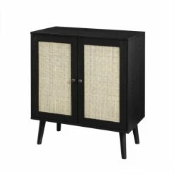 Brand new 🔥 Middlebrook Designs Middlebrook 30-inch Rattan 2-Door Accent Cabinet Black ✔️ -Middlebrook Sales unnamed file 1747