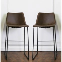 Outlet ⌛ Middlebrook Designs Middlebrook Prusiner 29-inch Faux Leather Bar Stool, Set Of 2 Stone Grey 🤩 -Middlebrook Sales unnamed file 175