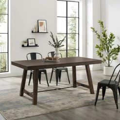 Cheap 🎁 Middlebrook Designs Middlebrook 70-Inch Stretcher Base Dining Table - Dark Brown Oak 🥰
