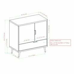 Brand new ⭐ Middlebrook Designs Middlebrook 30-inch 2-door / 1-drawer Accent Cabinet Dark Walnut ✨ -Middlebrook Sales unnamed file 1819