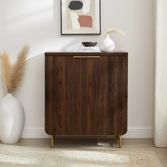 Flash Sale 🔥 Middlebrook Designs Middlebrook Modern Fluted-Door Storage Console Dark Walnut/gold ❤️ 4 Flash Sale 🔥 Middlebrook Designs Middlebrook Modern Fluted-Door Storage Console Dark Walnut/gold ❤️ - Image 2