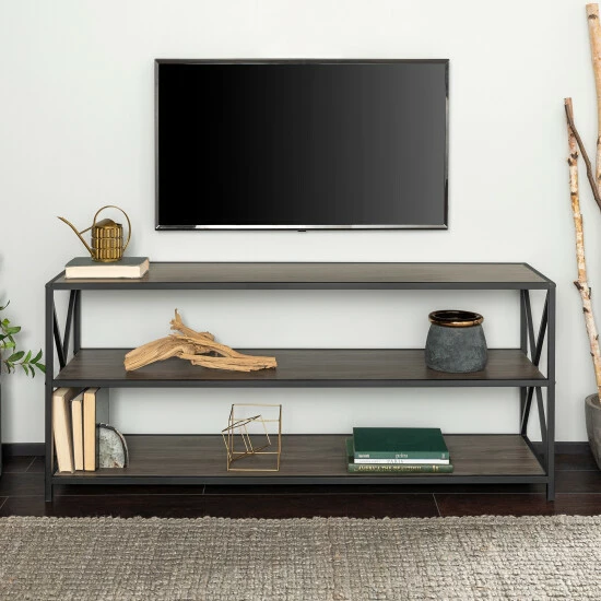 Top 10 ⭐ Middlebrook Designs Hattie 60-inch X-frame Bookshelf Rustic Oak / Black Metal ⌛ 5 Top 10 ⭐ Middlebrook Designs Hattie 60-inch X-frame Bookshelf Rustic Oak / Black Metal ⌛ - Image 3