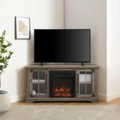 Coupon ๐ Middlebrook Designs Middlebrook Rustic Fireplace Corner TV Stand Rustic Oak ๐