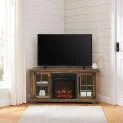Alternative view of Coupon 🔔 Middlebrook Designs Middlebrook Rustic Fireplace Corner TV Stand Rustic Oak 😍