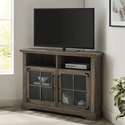 Best reviews of 🛒 Middlebrook Designs Middlebrook 44-inch Farmhouse Corner TV Console Natural Walnut 🌟
