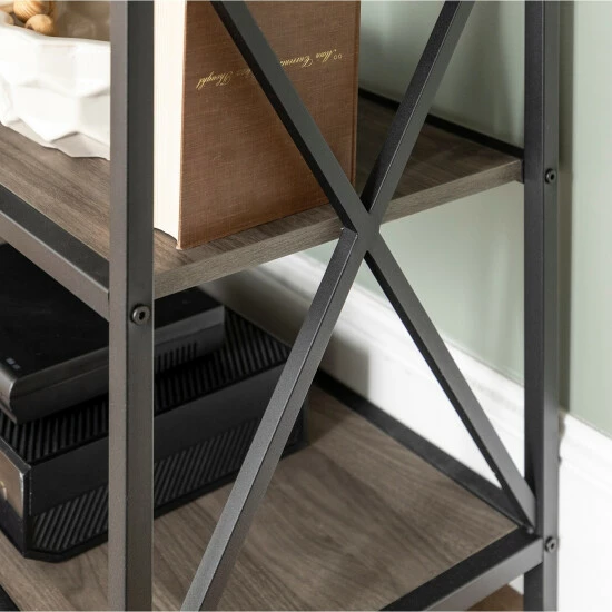 Top 10 ⭐ Middlebrook Designs Hattie 60-inch X-frame Bookshelf Rustic Oak / Black Metal ⌛ 8 Top 10 ⭐ Middlebrook Designs Hattie 60-inch X-frame Bookshelf Rustic Oak / Black Metal ⌛ - Image 6