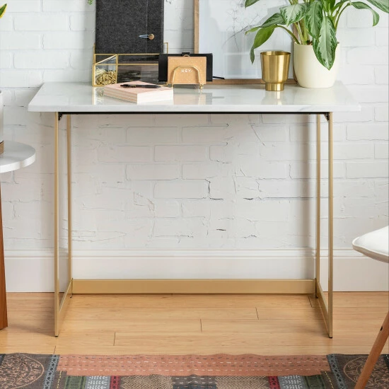 Brand new ⌛ Middlebrook Designs Middlebrook Madsen Faux Marble Writing Desk White Faux Marble ⌛ 4 Brand new ⌛ Middlebrook Designs Middlebrook Madsen Faux Marble Writing Desk White Faux Marble ⌛ - Image 2