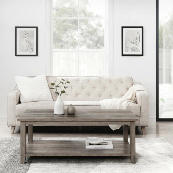 Discount 😍 Middlebrook Designs Middlebrook Modern Coffee Table With Lower Shelf Solid White 🔥 4 Discount 😍 Middlebrook Designs Middlebrook Modern Coffee Table With Lower Shelf Solid White 🔥 - Image 2