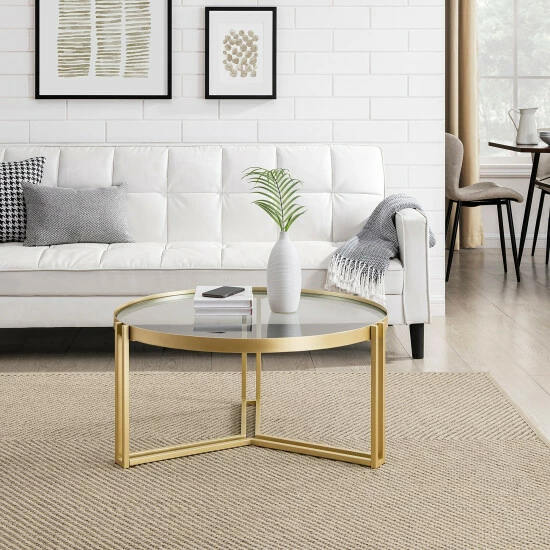 Wholesale ๐ Middlebrook Designs Modern Tri-Leg Metal And Glass Coffee Table ๐ 3 Wholesale ๐ Middlebrook Designs Modern Tri-Leg Metal And Glass Coffee Table ๐