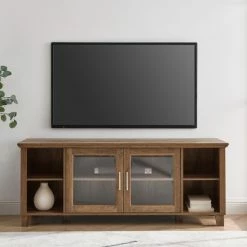 Alternative view of Hot Sale ⭐ Middlebrook Designs Middlebrook 58-inch Transitional Glass Door TV Console Grey Wash ✔️